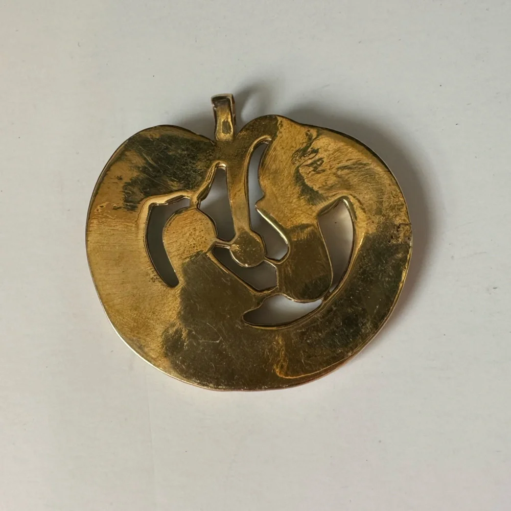 Rare Collective Scythian Gold Panther Pendant with Red and Turquoise Accents